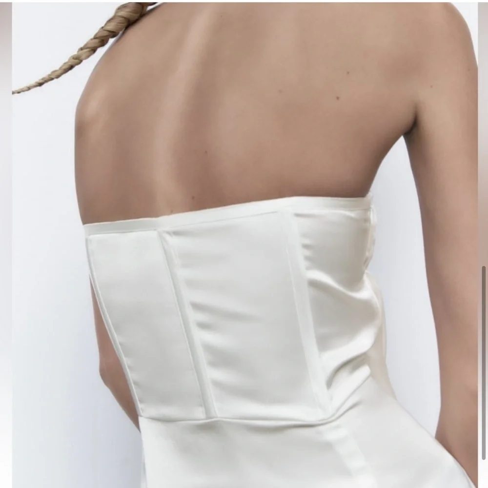 Zara Straight Neck Underwire Wrap Front Mini Dress - Picture 5 of 9